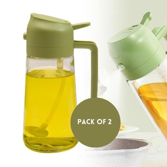 2 in 1 Glass Oil Dispenser Bottle (Pack of 2)