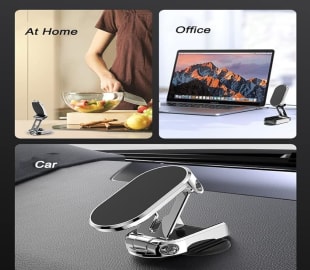 Magnetic Phone Holder for Car, Foldable Metal Multi-Functional 360° Rotation